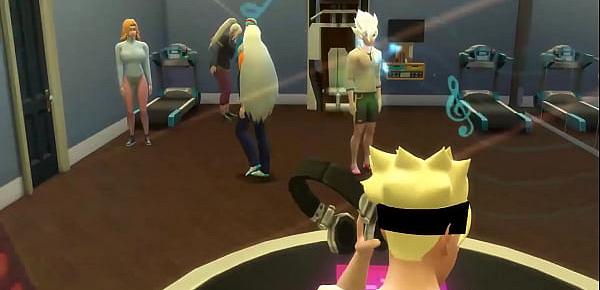  Anime Cosplay Porn Cap 5 hace una gran orgias en el gimnasio mientras boruto les hace de dj termiman todo follando como locos